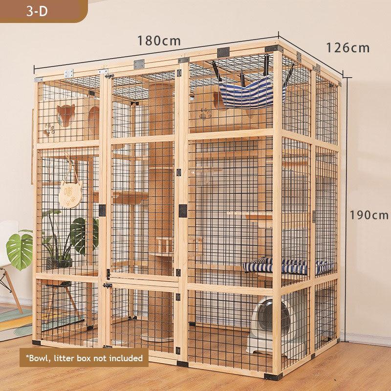 Large Wooden Outdoor Cat Enclosure Black Mash