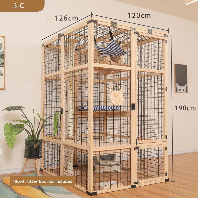 Large Wooden Outdoor Cat Enclosure Black Mash