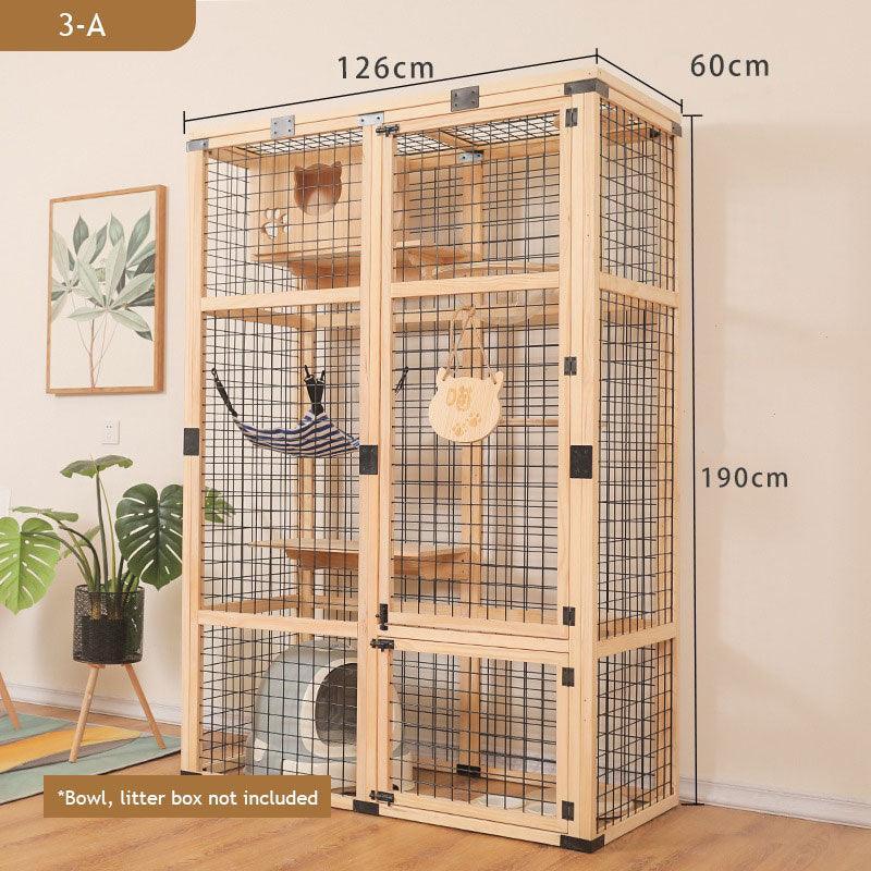 Large Wooden Outdoor Cat Enclosure Black Mash