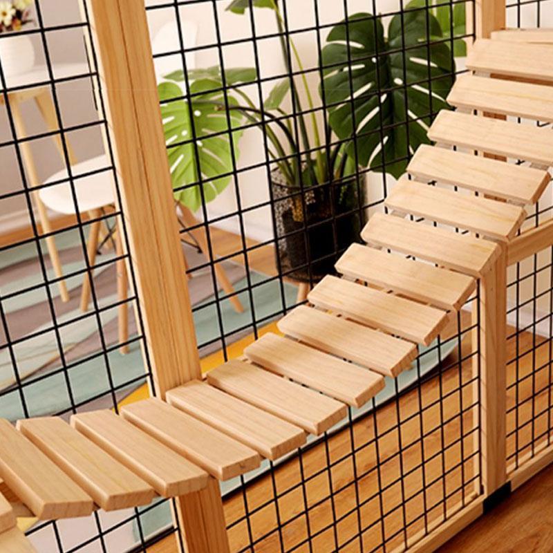 Large Wooden Outdoor Cat Enclosure Black Mash