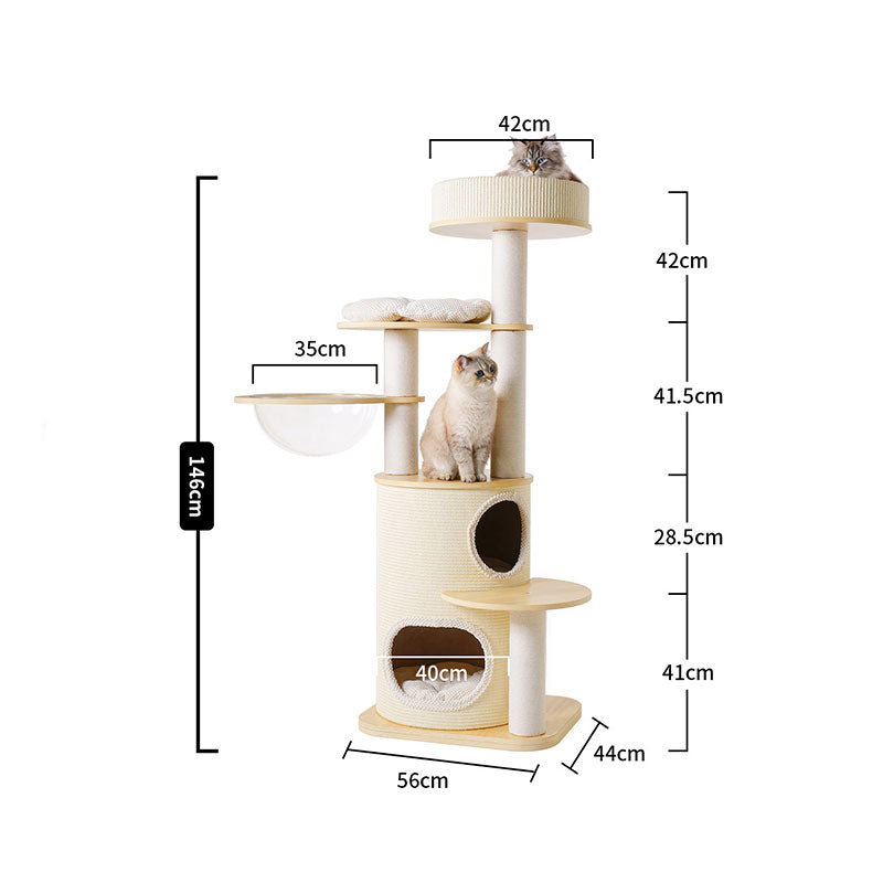 Large Solid Wood Cat Climbing Tree Tower