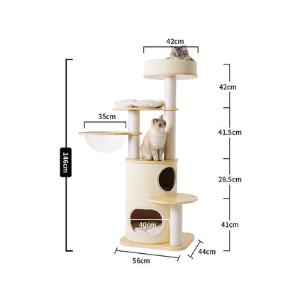 Large Solid Wood Cat Climbing Tree Tower