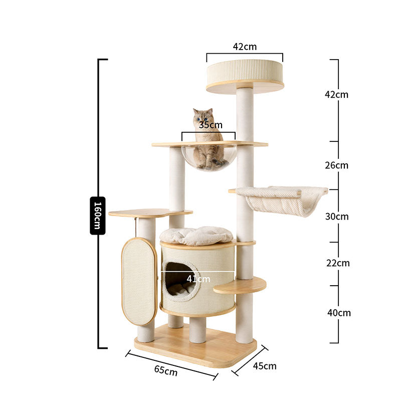 Large Solid Wood Cat Climbing Tree Tower
