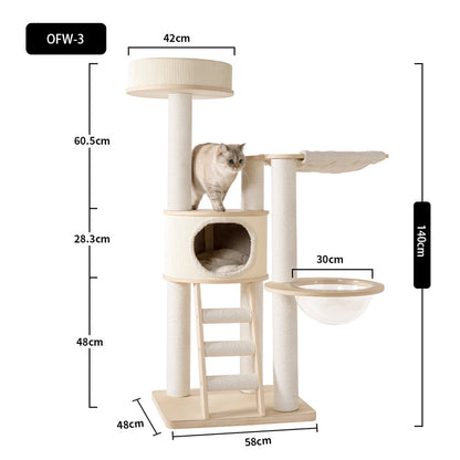 Large Solid Wood Cat Climbing Tree Tower