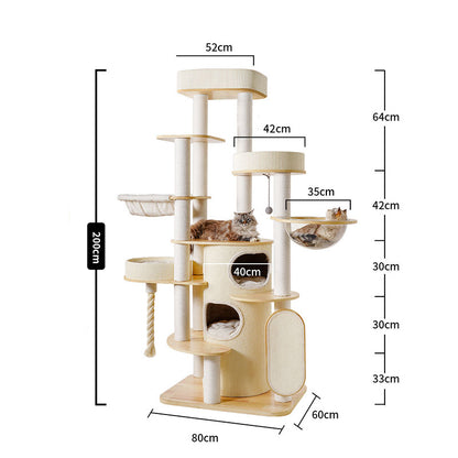 Large Solid Wood Cat Climbing Tree Tower