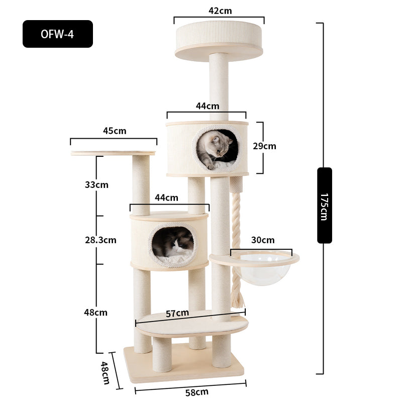 Large Solid Wood Cat Climbing Tree Tower
