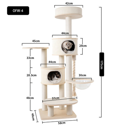 Large Solid Wood Cat Climbing Tree Tower
