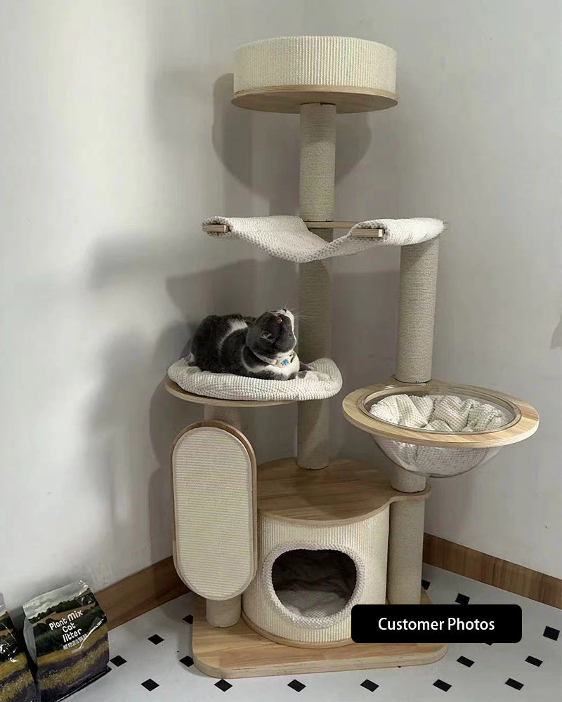 Large Solid Wood Cat Climbing Tree Tower