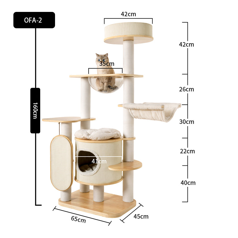 Large Solid Wood Cat Climbing Tree Tower