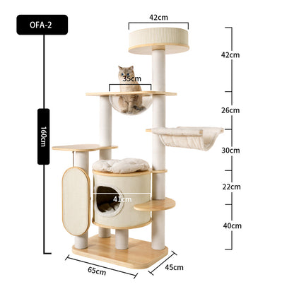Large Solid Wood Cat Climbing Tree Tower