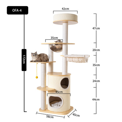 Large Solid Wood Cat Climbing Tree Tower
