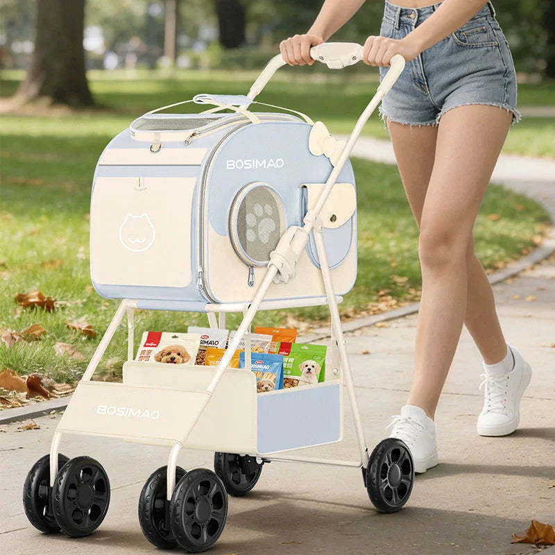 Lightweight Cat Backpack Carrier with Wheels