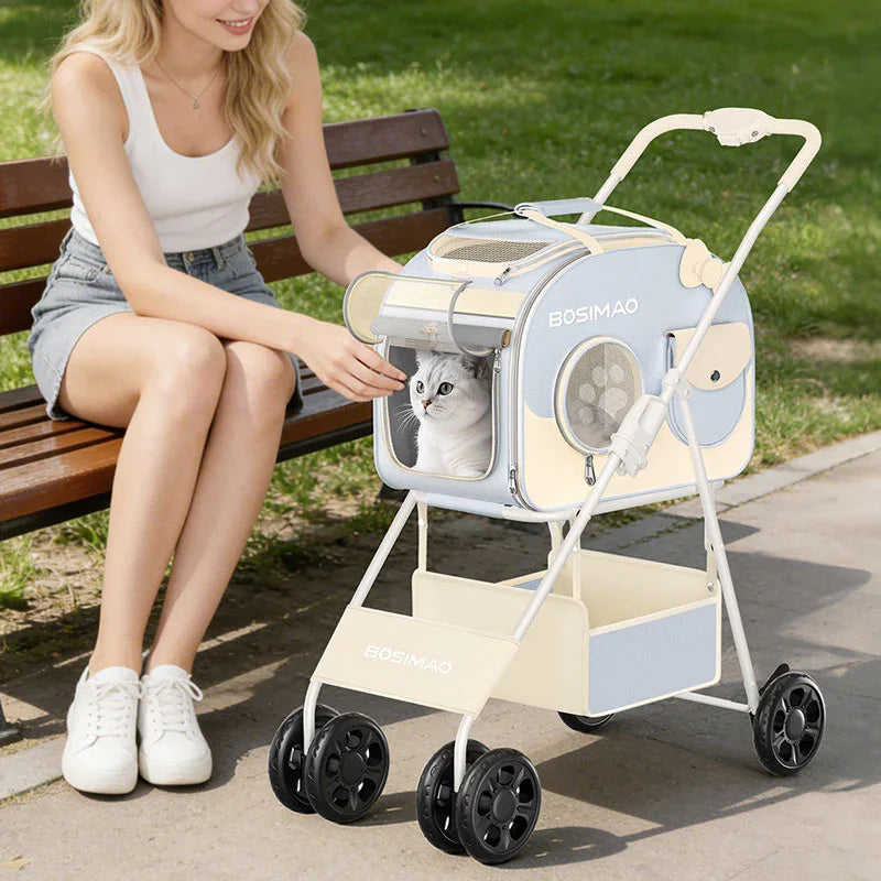 Lightweight Cat Backpack Carrier with Wheels