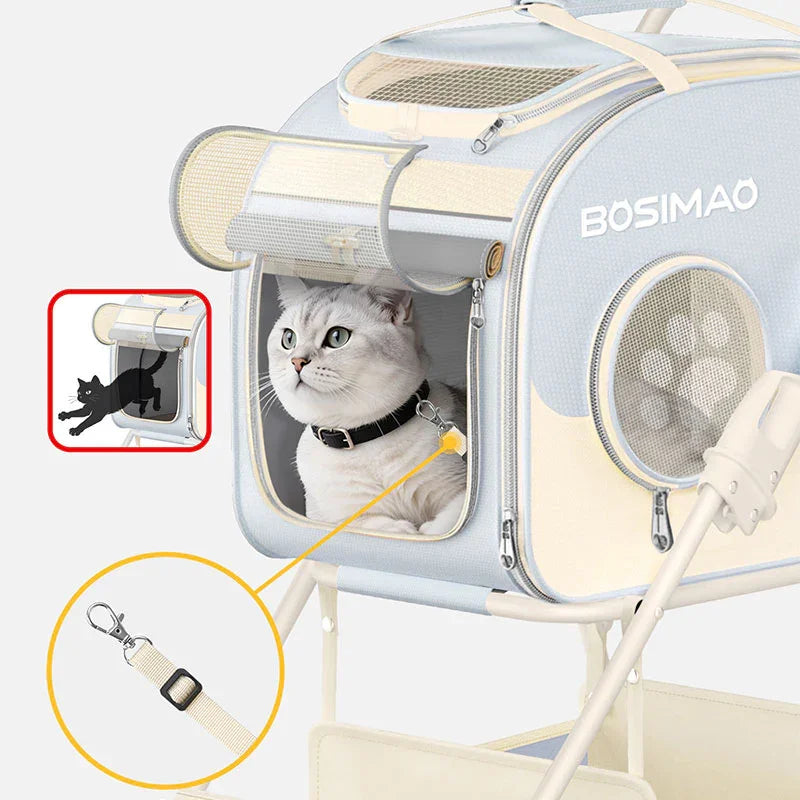 Lightweight Cat Backpack Carrier with Wheels