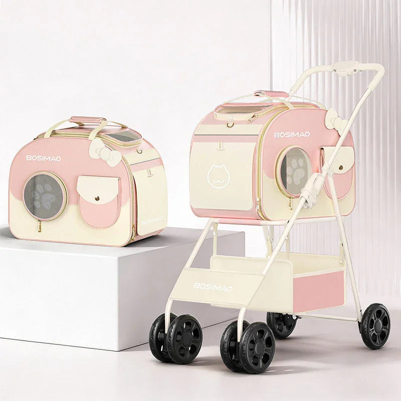 Lightweight Cat Backpack Carrier with Wheels