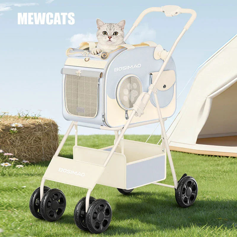 Lightweight Cat Backpack Carrier with Wheels