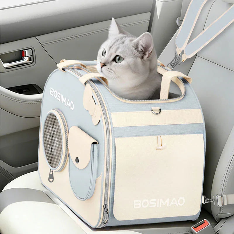 Lightweight Cat Backpack Carrier with Wheels