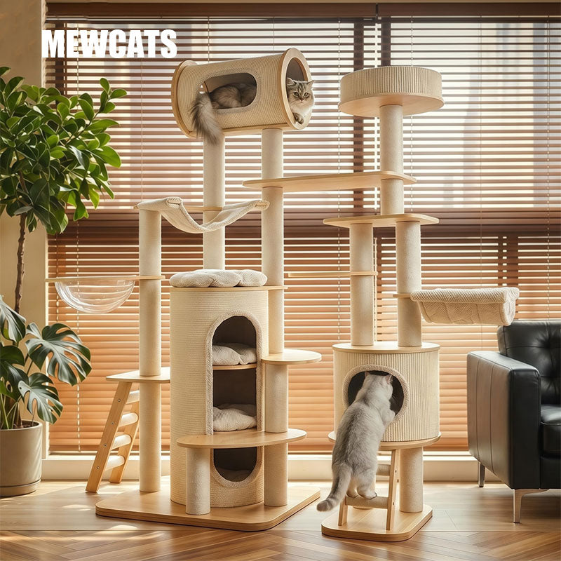 Luxury Castle Solid Wood Cat Climbing Tree