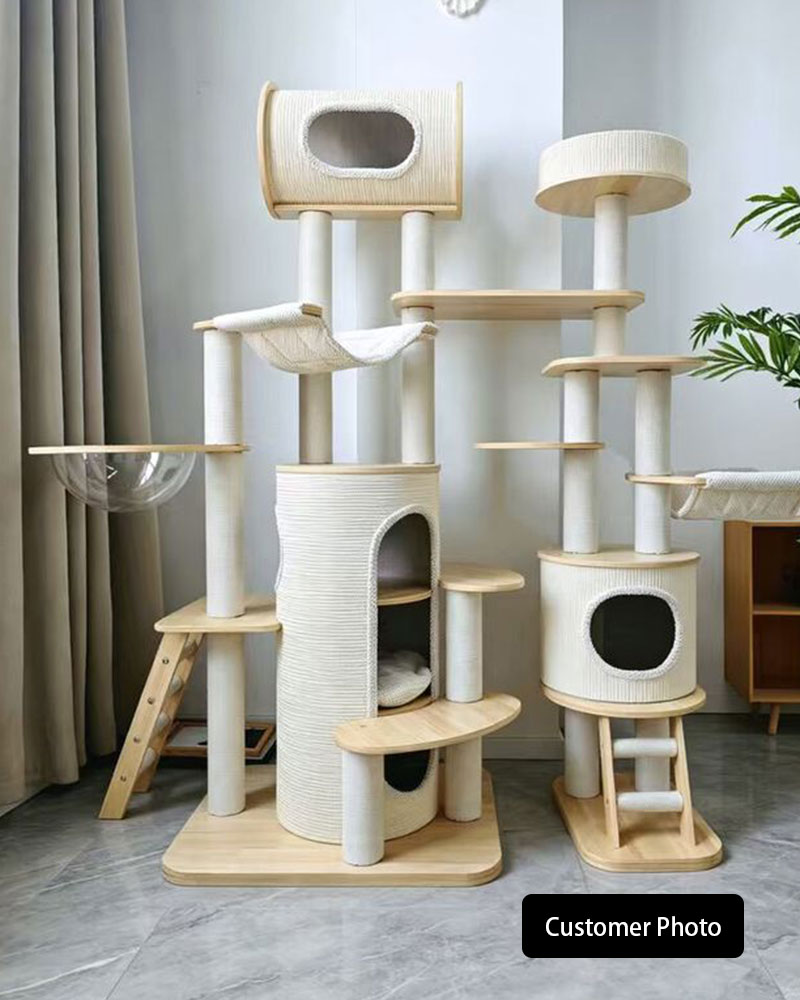 Luxury Castle Solid Wood Cat Climbing Tree
