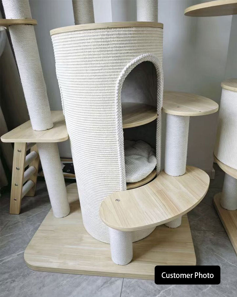 Luxury Castle Solid Wood Cat Climbing Tree