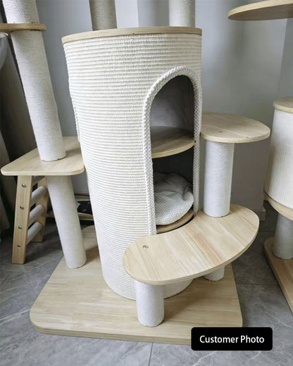 Luxury Castle Solid Wood Cat Climbing Tree