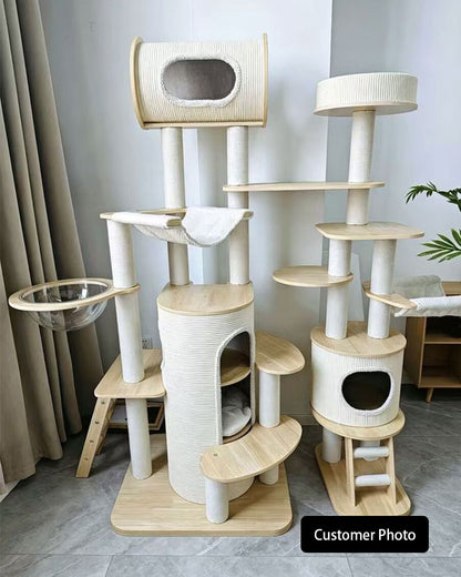 Luxury Castle Solid Wood Cat Climbing Tree