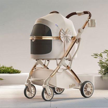 Luxury Detachable Cat Carrier 6 Color Rolling Stroller