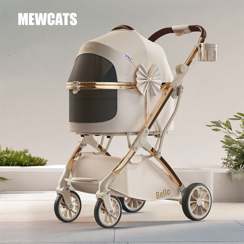 Luxury Detachable Cat Carrier 6 Color Rolling Stroller