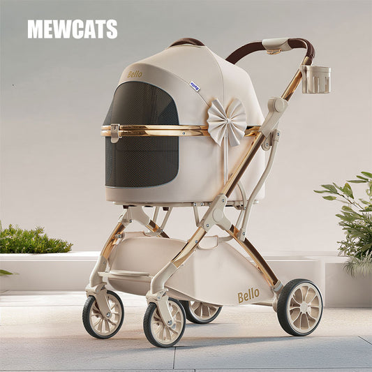 Luxury Detachable Cat Carrier 6 Color Rolling Stroller