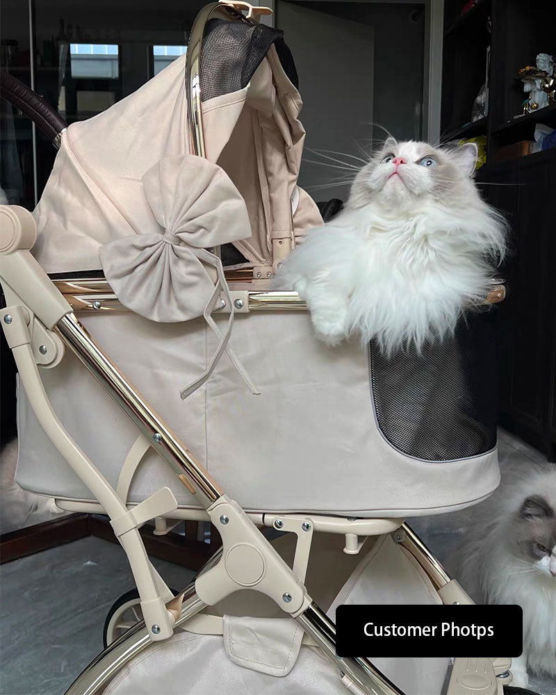 Luxury Detachable Cat Carrier Rolling Stroller