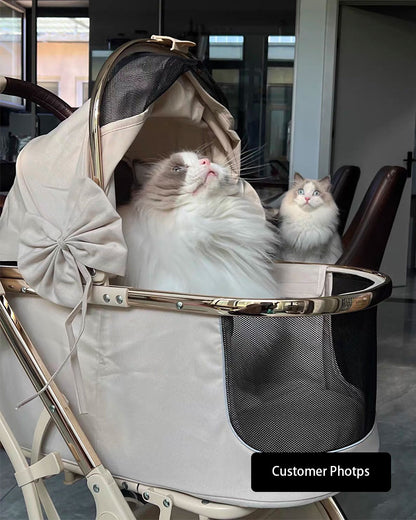 Luxury Detachable Cat Carrier Rolling Stroller