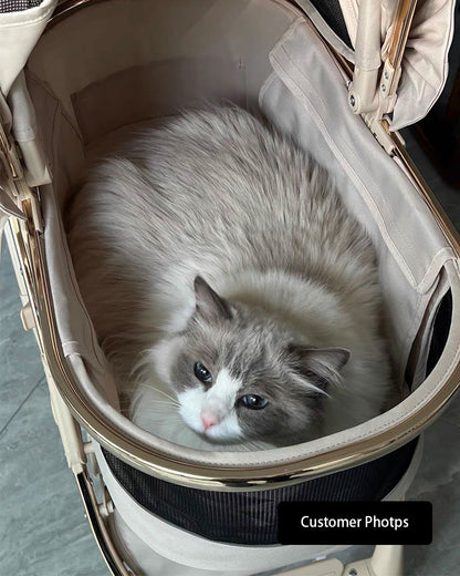Luxury Detachable Cat Carrier Rolling Stroller