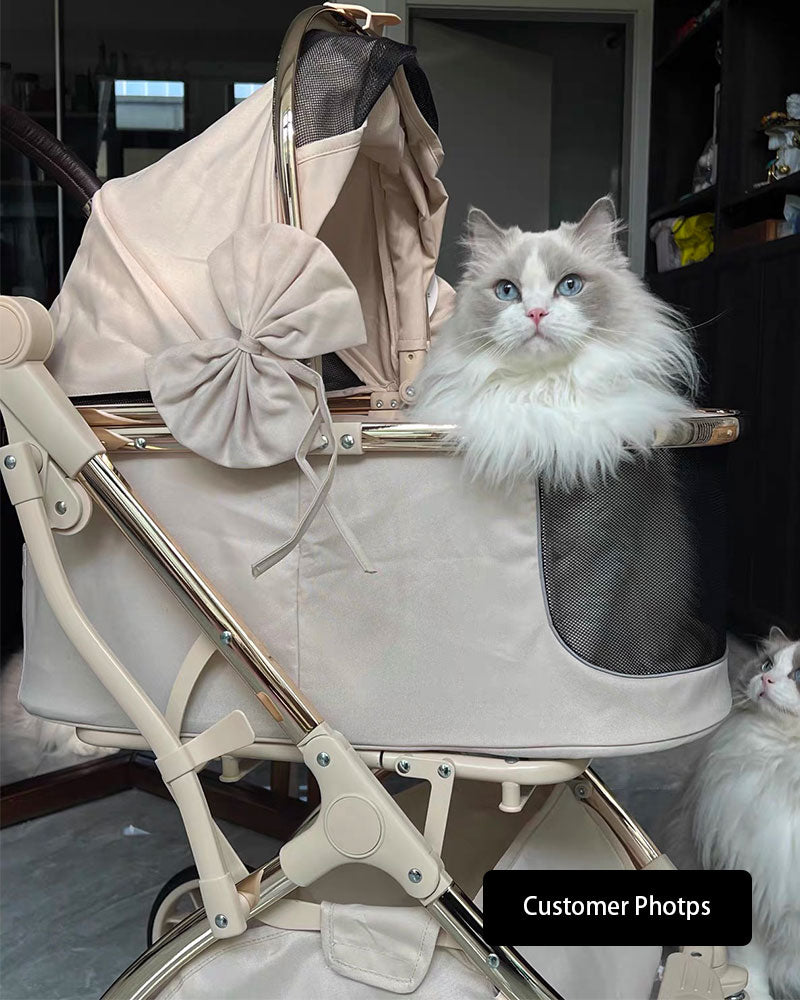 Luxury Detachable Cat Carrier Rolling Stroller