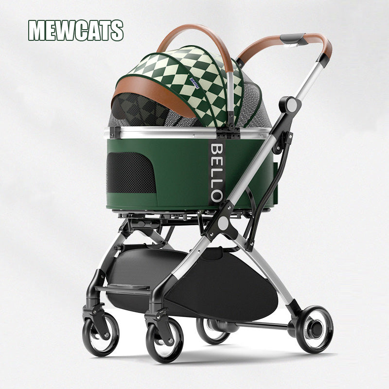 Luxury Detachable Cat Carrier Rolling Stroller