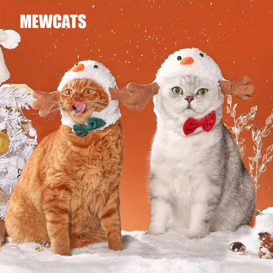 Magnetic Snowman Christmas Cat Hat