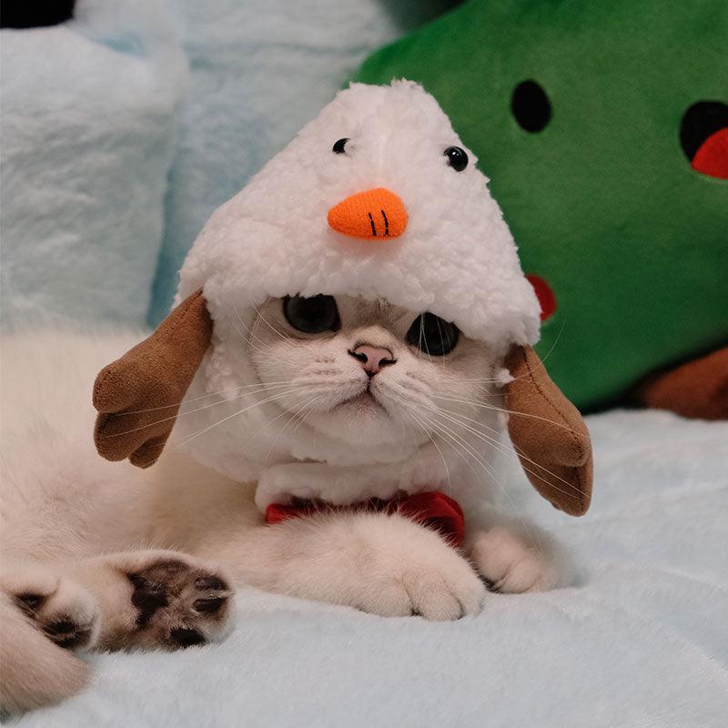 Magnetic Snowman Christmas Cat Hat