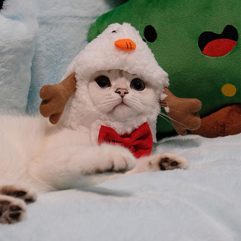 Magnetic Snowman Christmas Cat Hat