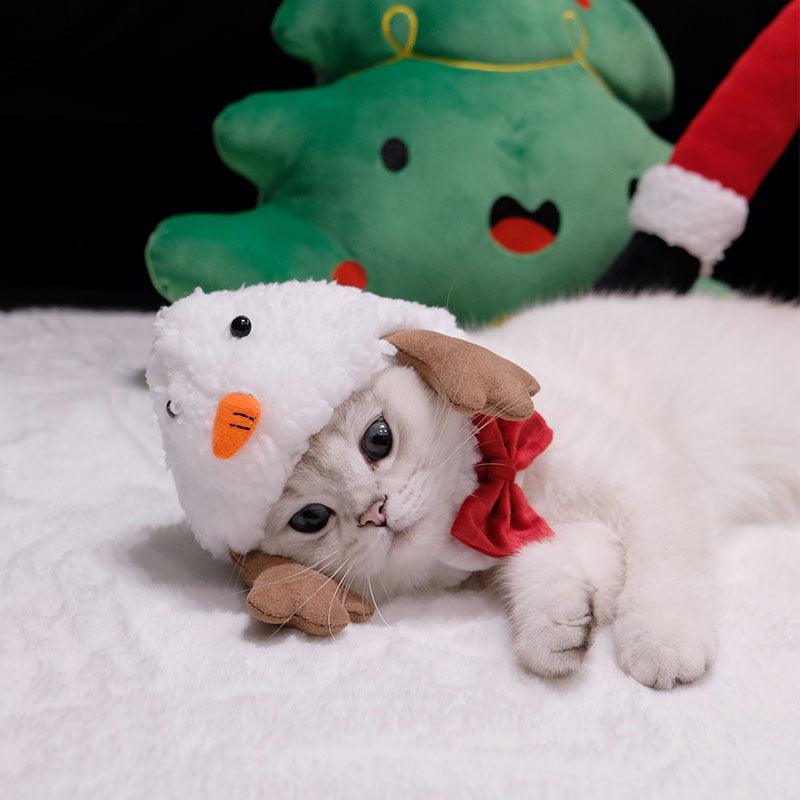 Magnetic Snowman Christmas Cat Hat