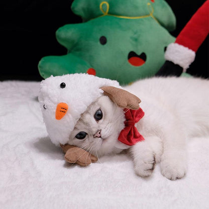 Magnetic Snowman Christmas Cat Hat