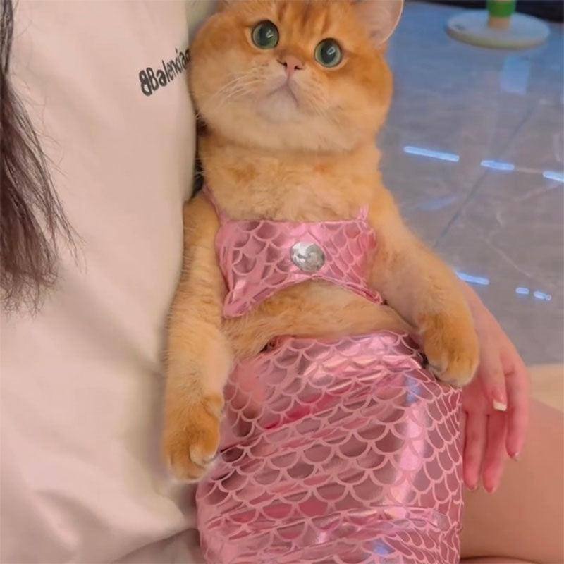 Mermaid Cat Costume Funny Photo Prop Clothes