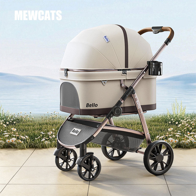 One Click Folding Large Pet Stroller with Wheels