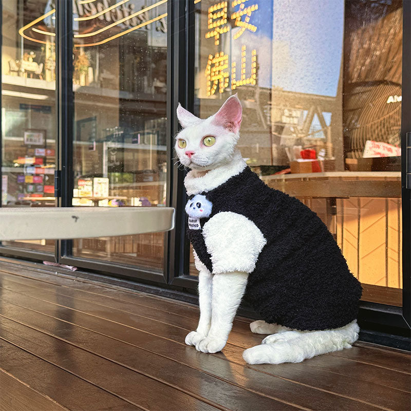 Panda Plush Warm Outfit for Sphynx Cats