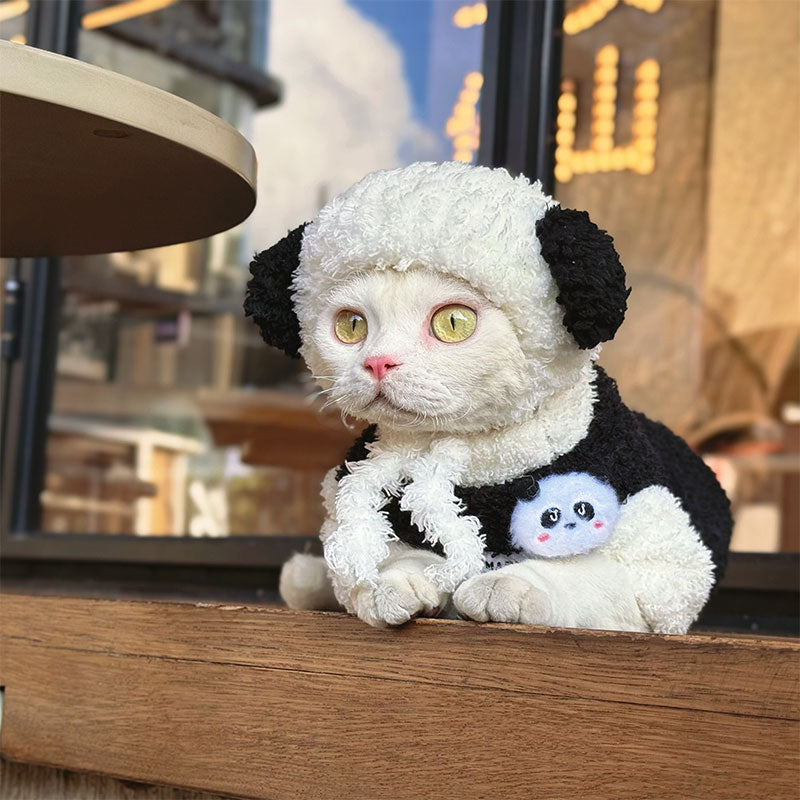 Panda Plush Warm Outfit for Sphynx Cats