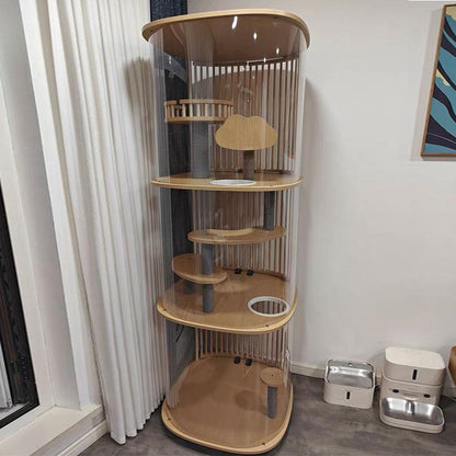 Panoramic Transparent Acrylic Cat Condo Villa