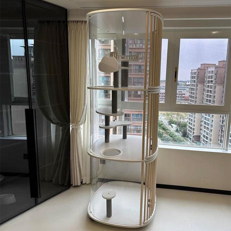 Panoramic Transparent Acrylic Cat Condo Villa