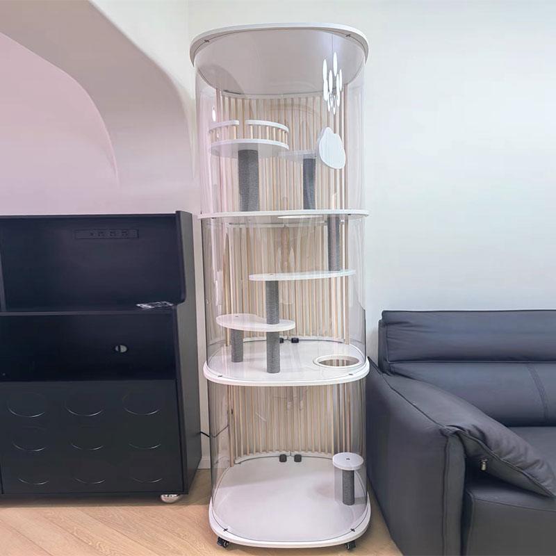 Panoramic Transparent Acrylic Cat Condo Villa