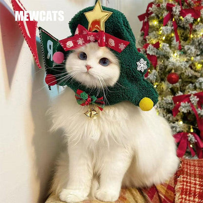 Pet Christmas Tree Headgear Cute Cat Hat