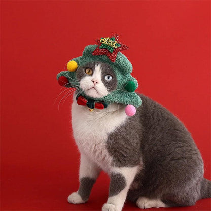 Pet Christmas Tree Headgear Cute Cat Hat