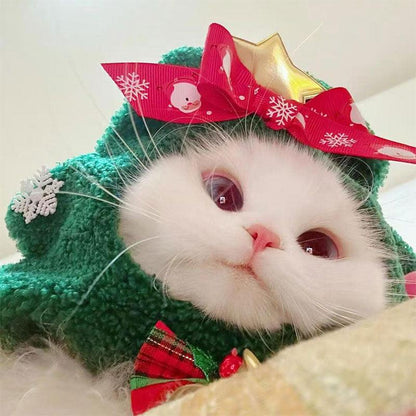 Pet Christmas Tree Headgear Cute Cat Hat
