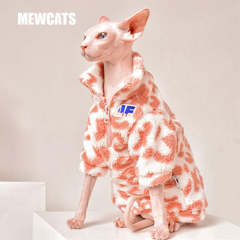 Pink Leopard Print Sphynx Cat Sweatshirt Clothes